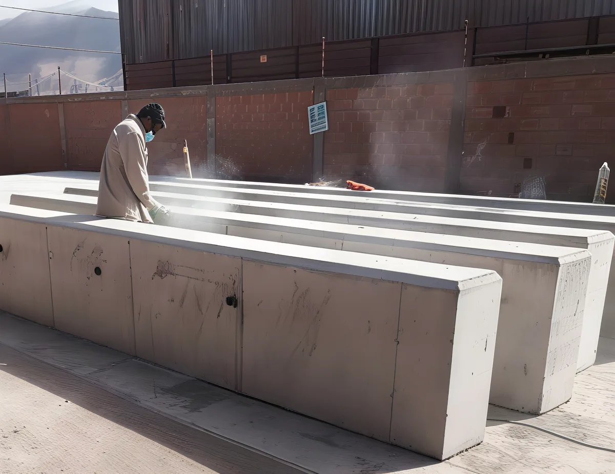 Fundación de hormigón en obra civil