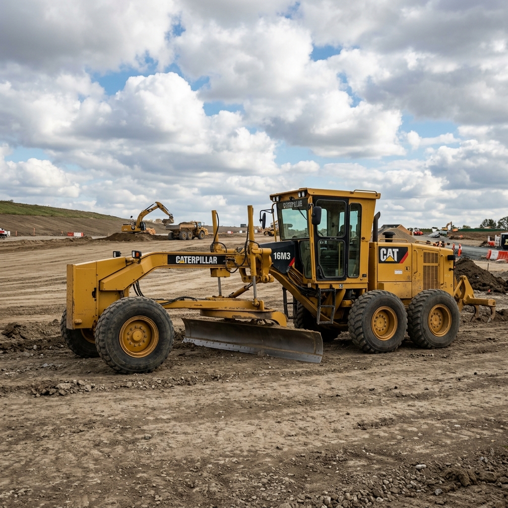 Motoniveladora CAT 140 Nivelando
