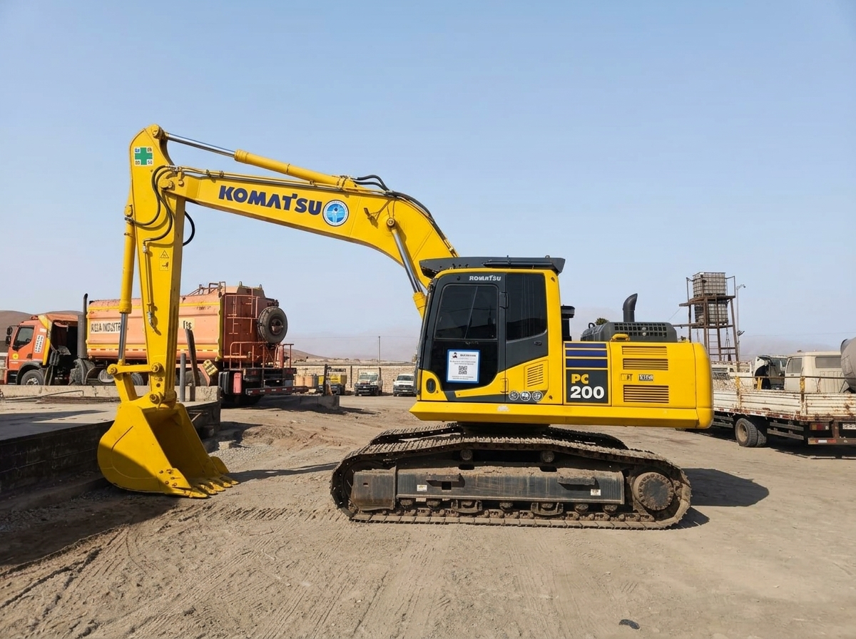 Excavadora Komatsu PC200 Perfil Lateral