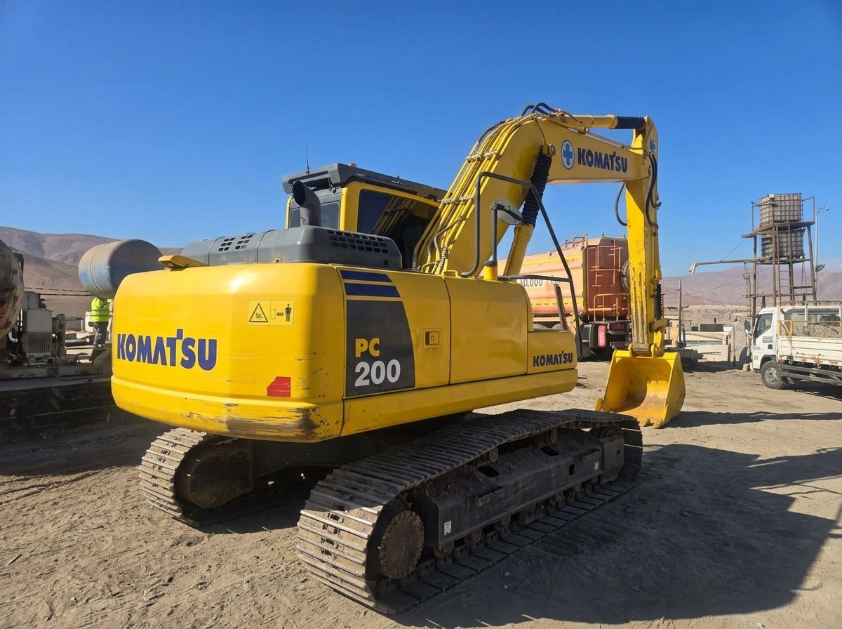 Excavadora Komatsu PC200 Parte Trasera